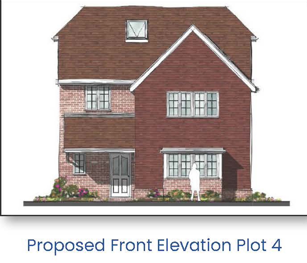 Lot: 37 - FOUR-BEDROOM DETACHED HOUSE AND LAND WITH PLANNING FOR FOUR ADDITIONAL DWELLINGS - Rear elevation plots 1 & 2